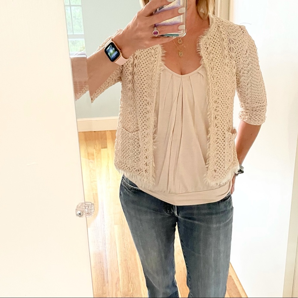 Willow & Clay Metallic Crochet Blazer